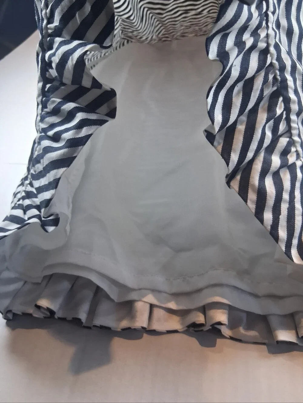 Kate Spade Striped Ruffle Dress Size 6 Nautical Sleeveless Breezy Preppy Cotton